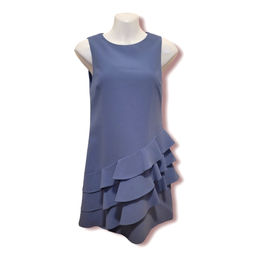 Alice + Olivia Clive Asymmetric Ruffle A-Line Dress